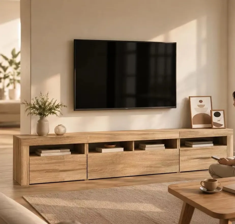 Meuble TV 210 cm bois d'ingénierie — view 1